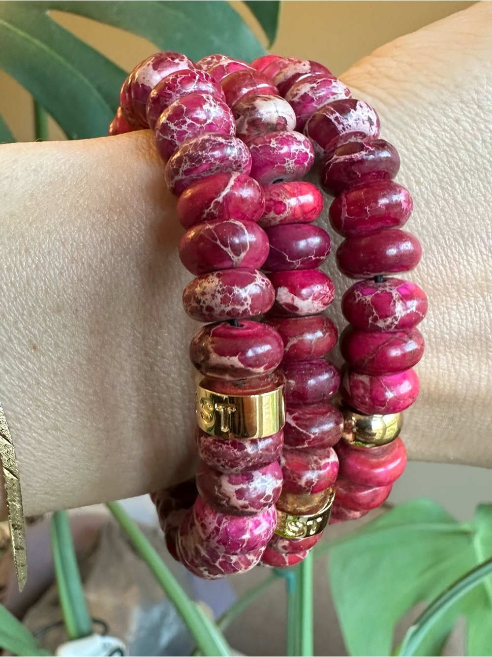 Set of 3 NEST beaded stretch bracelets